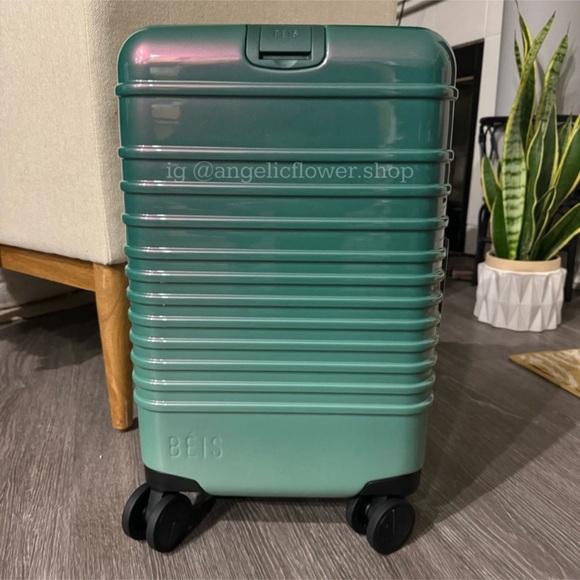 BEIS Handbags - Beis Small Carry on Roller in Wicked Green NWT